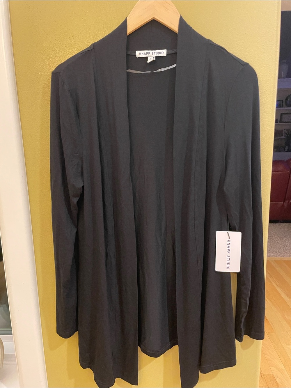 NWT Knapp Studio Women’s Black Open-Front Cardigan